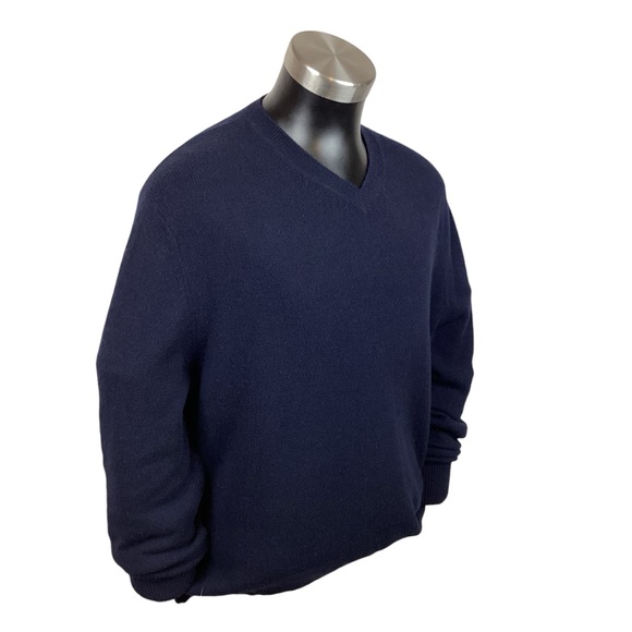 Marshall Fields Cashmere Sweater Navy V-Neck - Picture 4 of 10